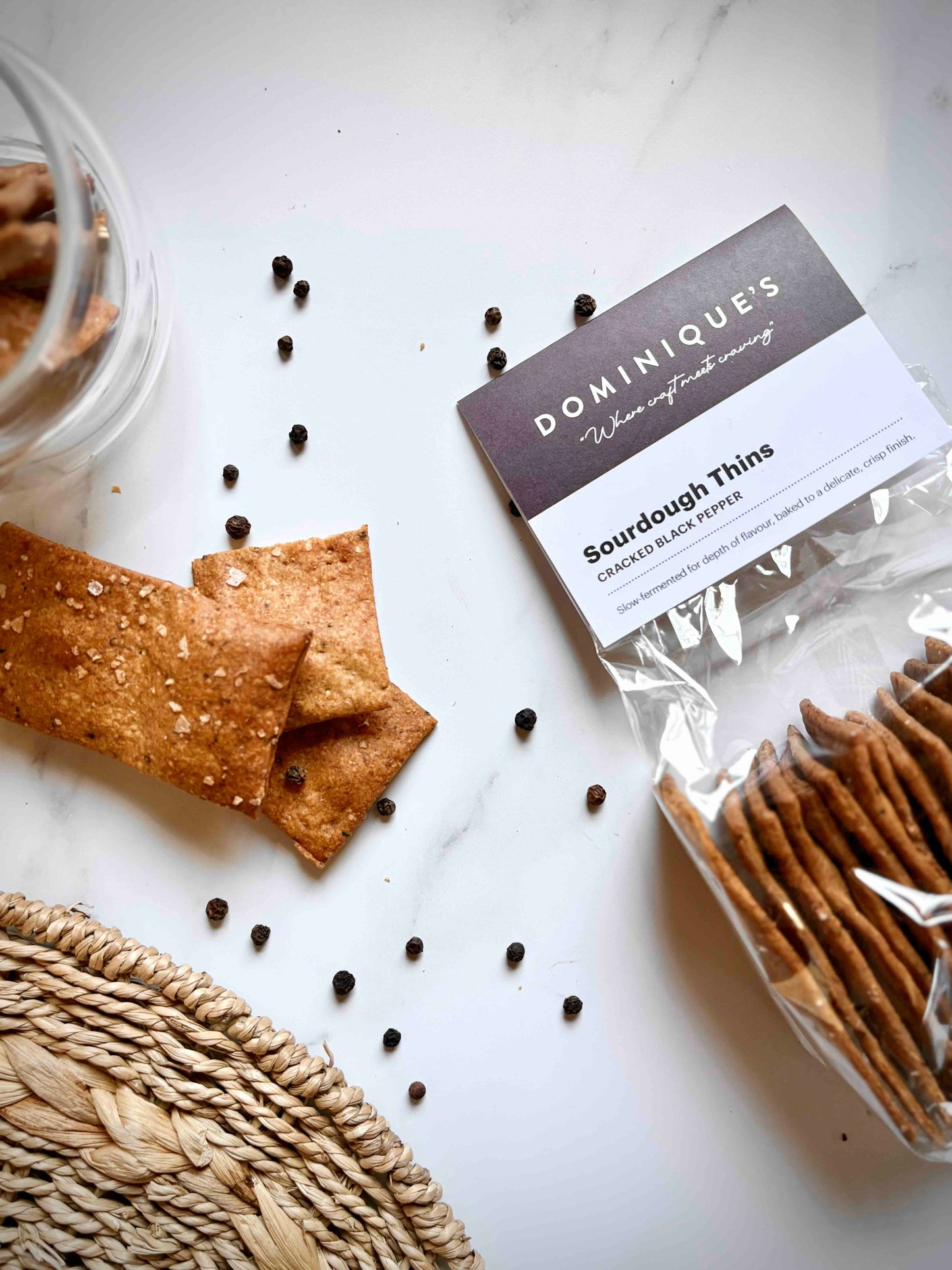 Cracked Black Pepper - Sourdough Thins
